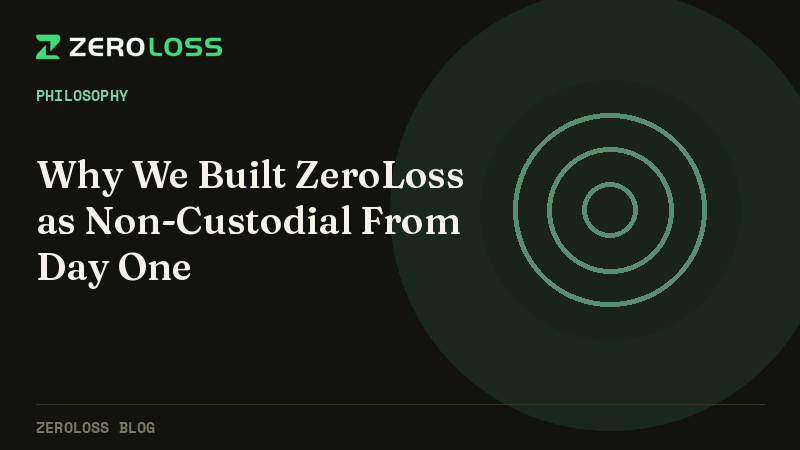 Why We Built ZeroLoss as Non-Custodial From Day One